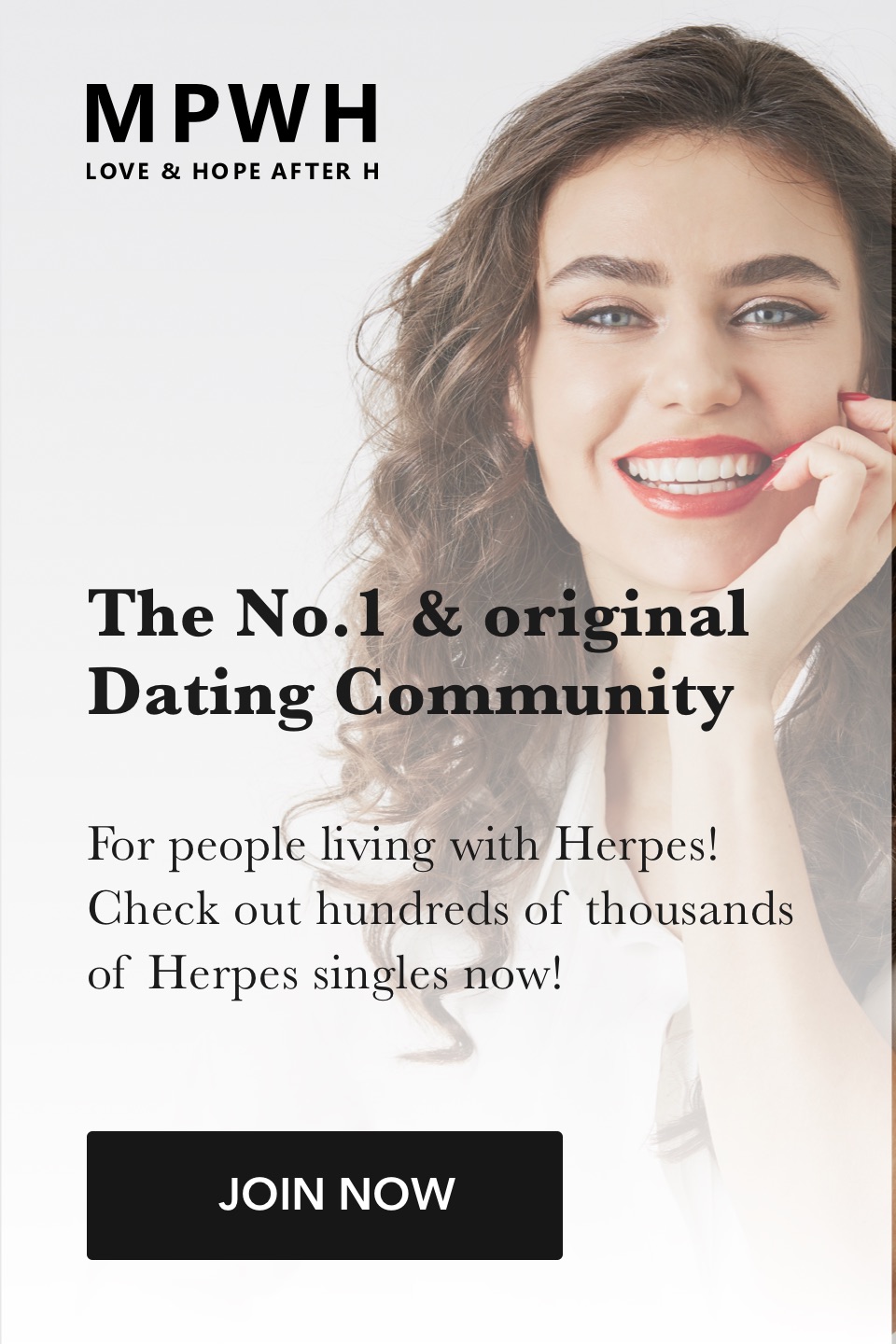 The Best & Original Herpes Dating Site & App for Positive Singles living with Herpes (HSV-1, HSV-2)!